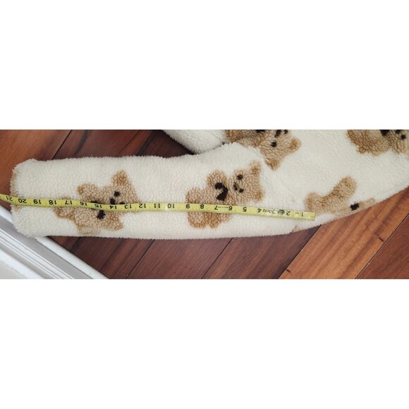 My Mum Made It Teddy Bear Sherpa Jacket Beige Brown Plush Fleece Coat Oversized - Picture 12 of 16